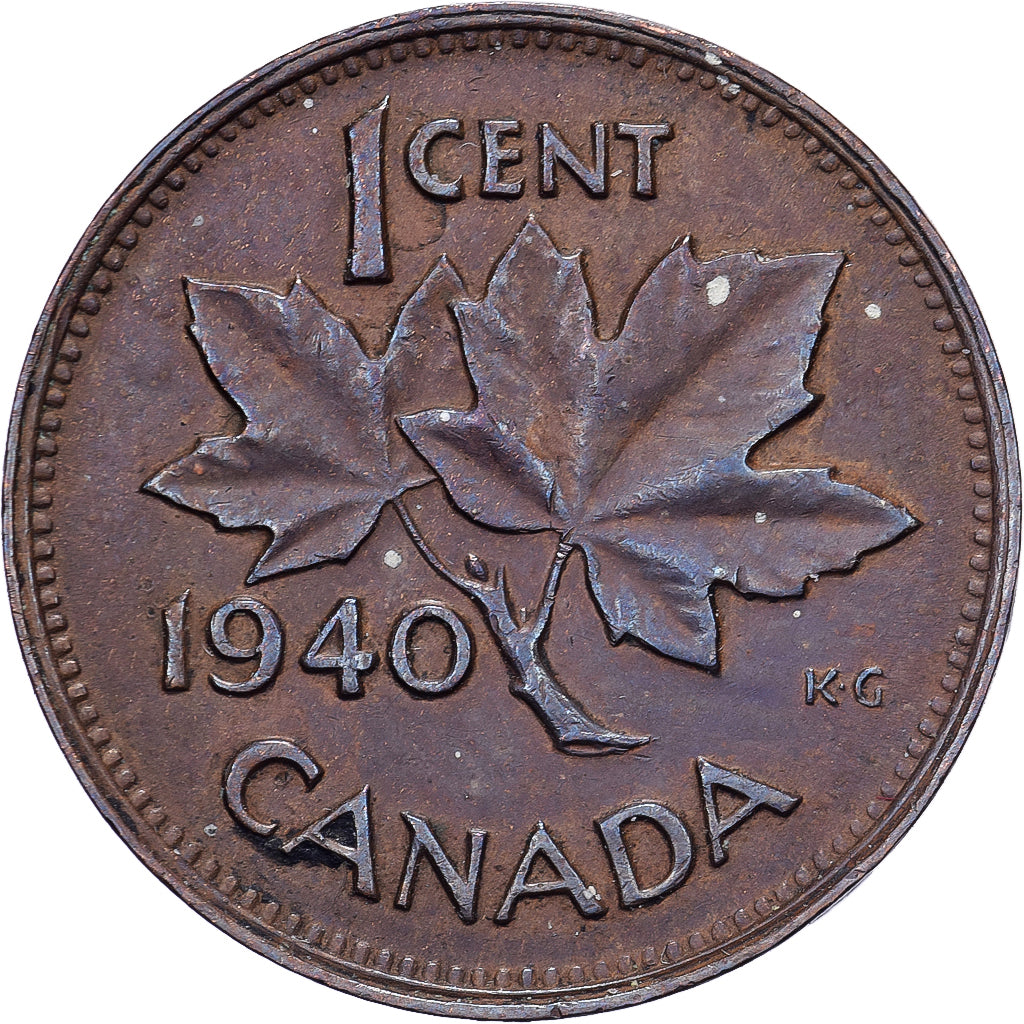 Canadá, George VI, Cent, 1940, Royal Canadian Mint, Bronce, MBC, KM:32