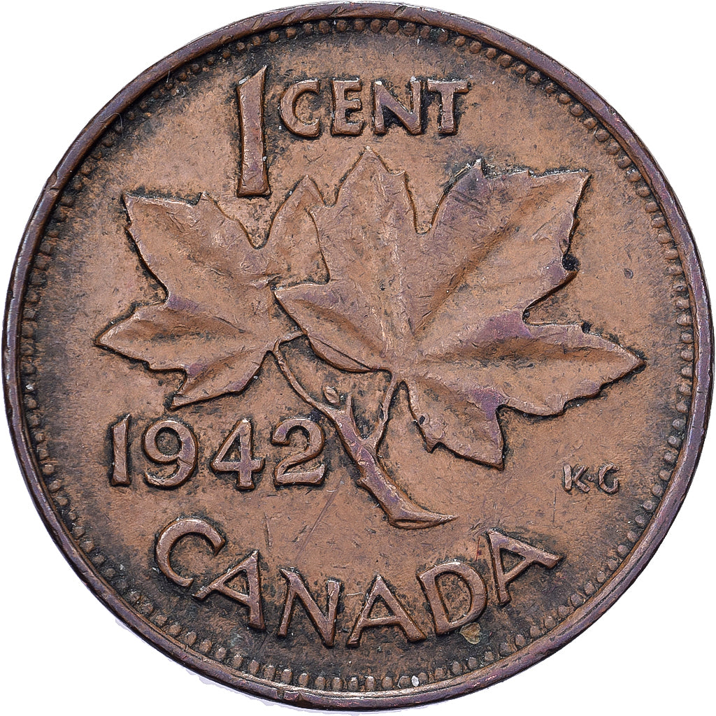 Kanada, George VI, Cent, 1942, Royal Canadian Mint, Bronze, SS, KM:32