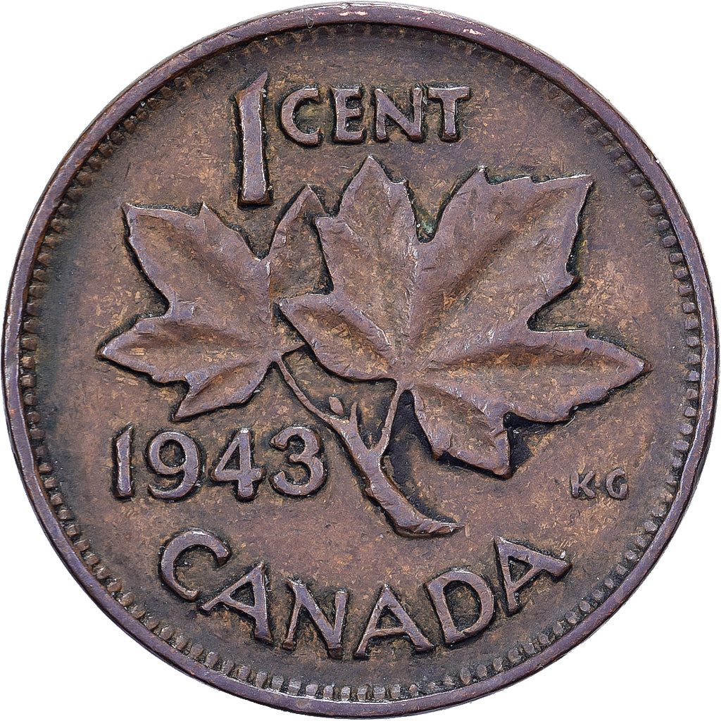 Canadá, George VI, Cent, 1943, Royal Canadian Mint, Bronze, EF(40-45), KM:32