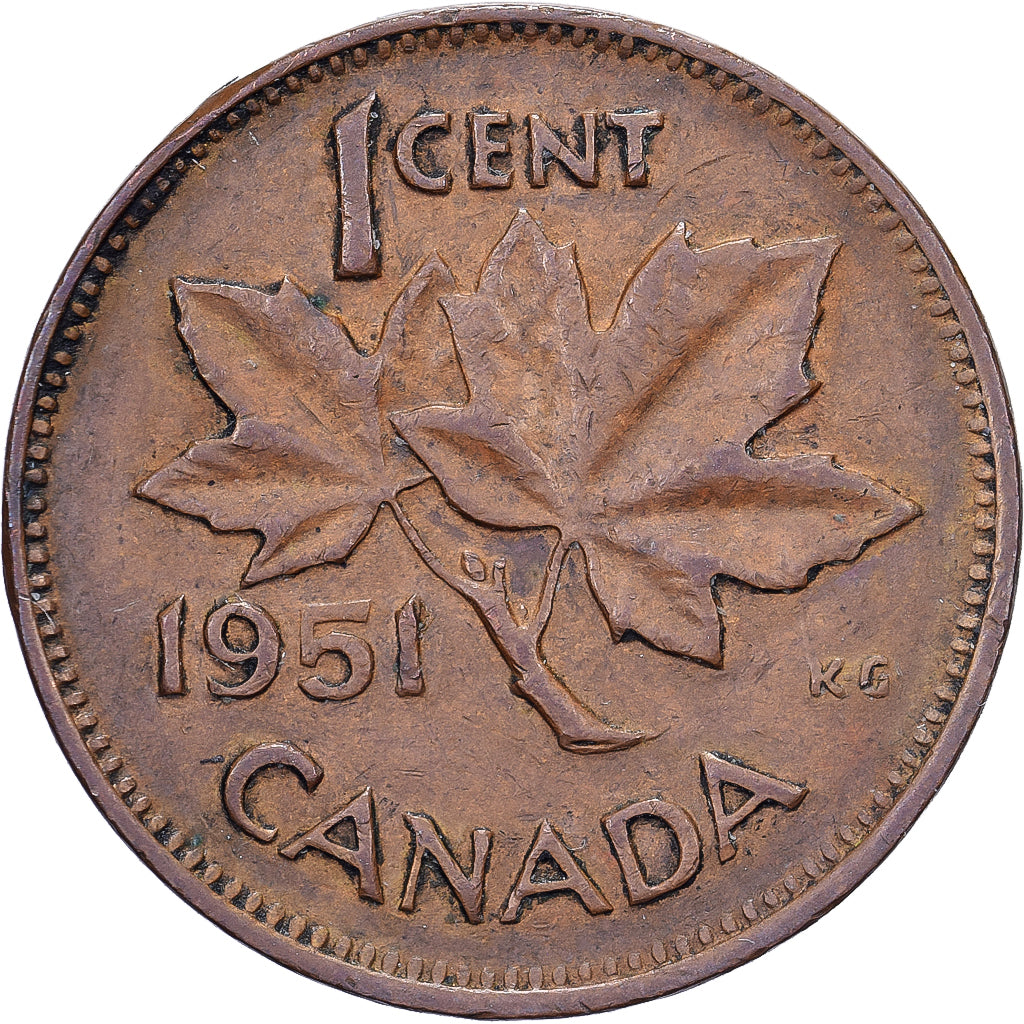Kanada, George VI, Cent, 1951, Royal Canadian Mint, Bronze, SS, KM:41