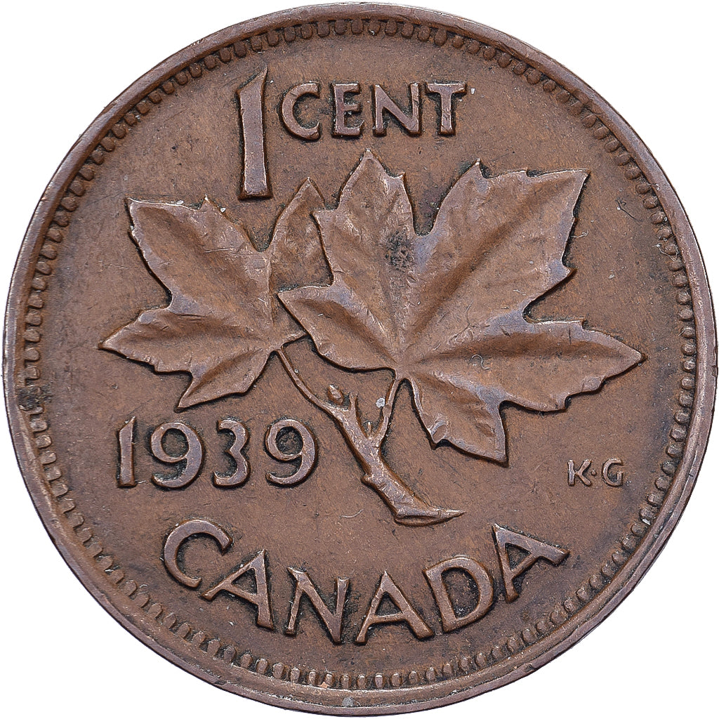 Canada, George VI, Cent, 1939, Royal Canadian Mint, Bronzo, BB, KM:32