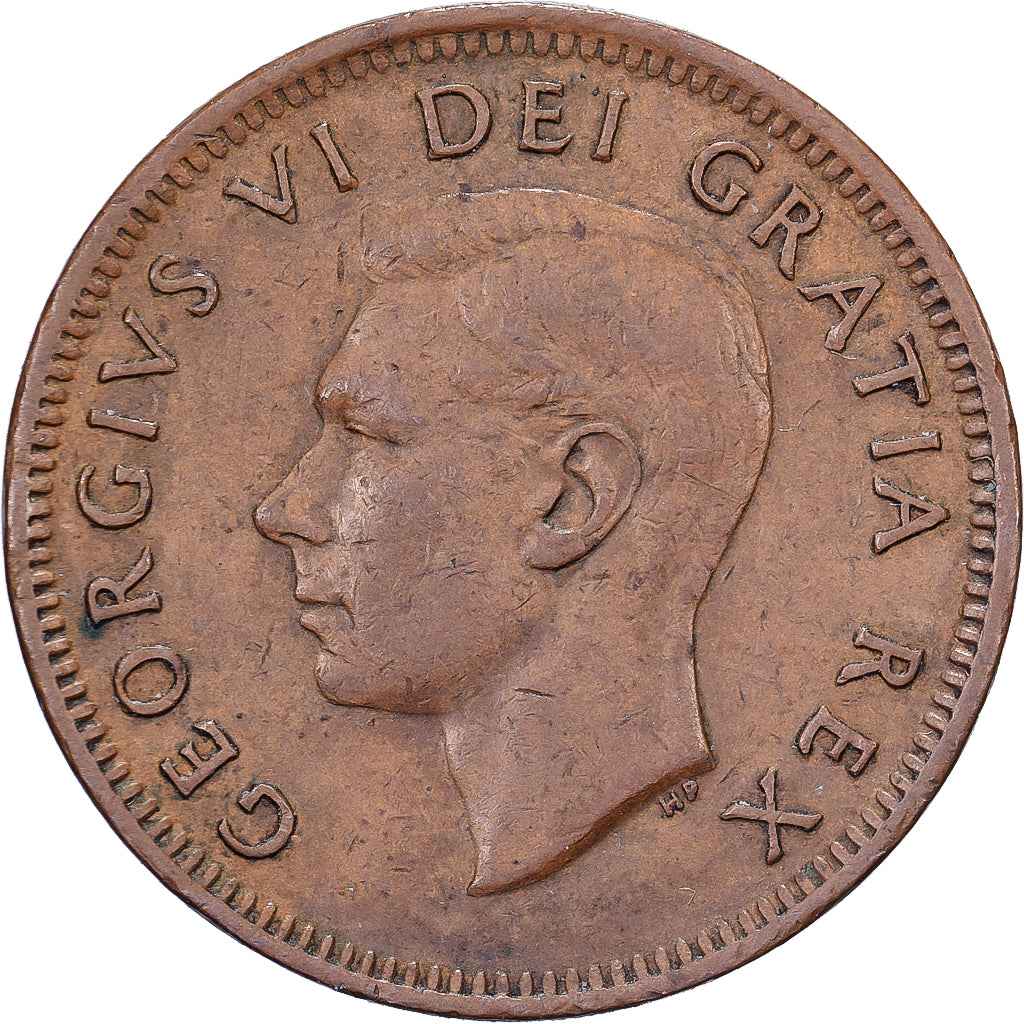 Canadá, George VI, Cent, 1952, Royal Canadian Mint, Bronce, MBC, KM:41
