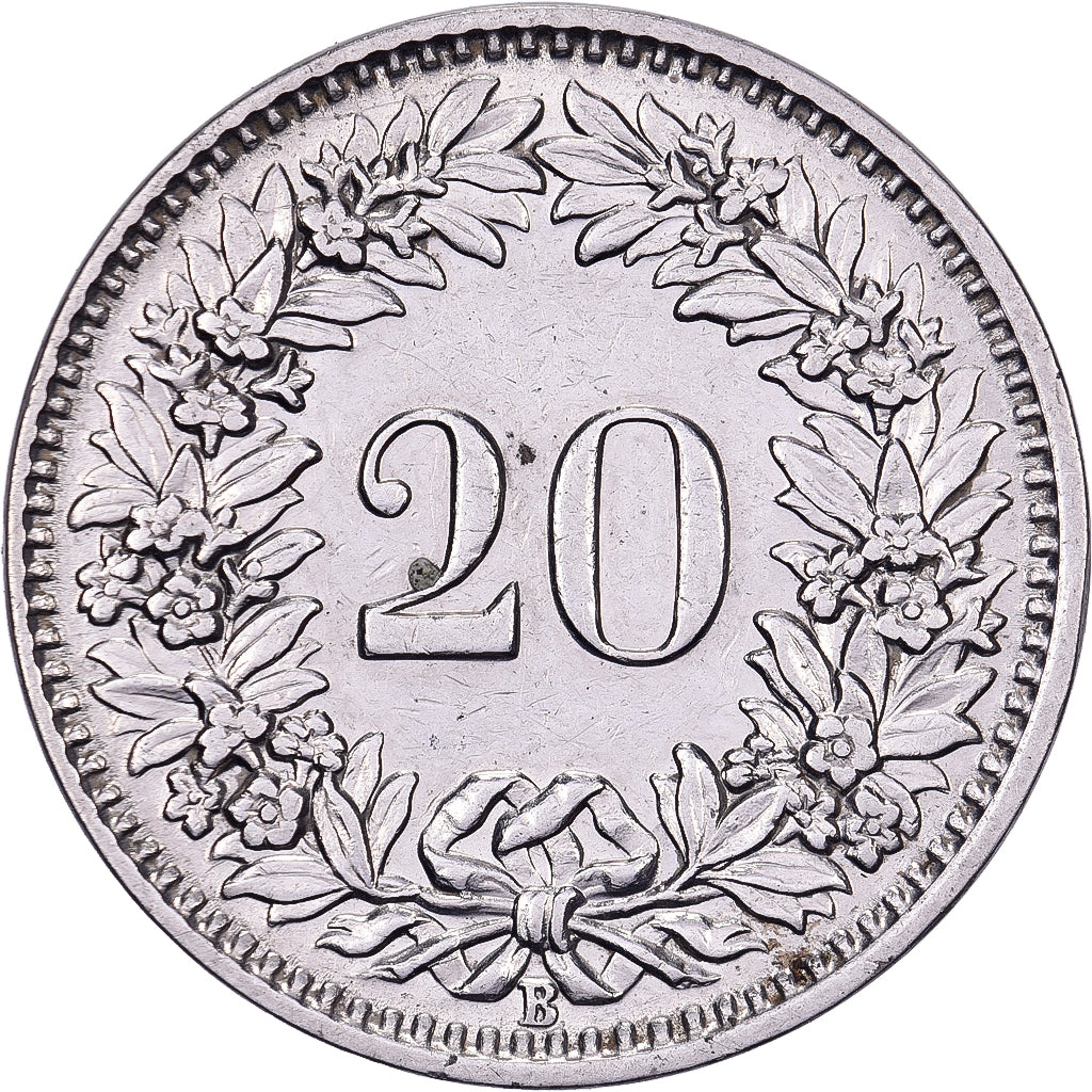 Svizzera, 20 Rappen, 1931, Bern, Nichel, BB, KM:29