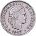 Switzerland, 20 Rappen, 1945, Bern, Copper-nickel, EF(40-45), KM:29a