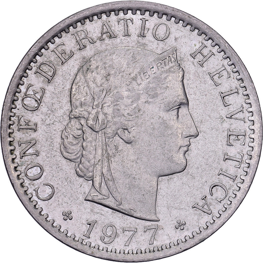 Svizzera, 20 Rappen, 1977, Bern, Rame-nichel, BB+, KM:29a