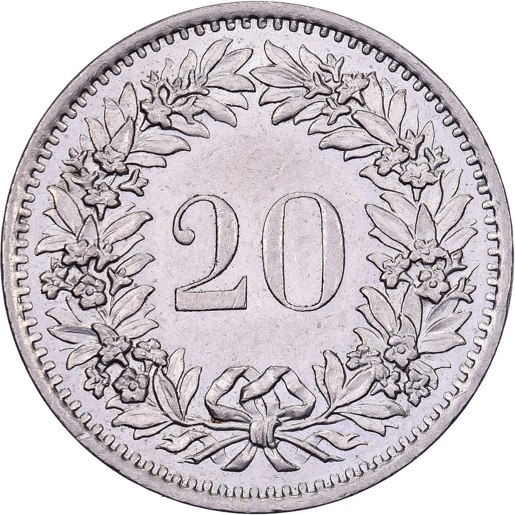 Svizzera, 20 Rappen, 1977, Bern, Rame-nichel, BB+, KM:29a