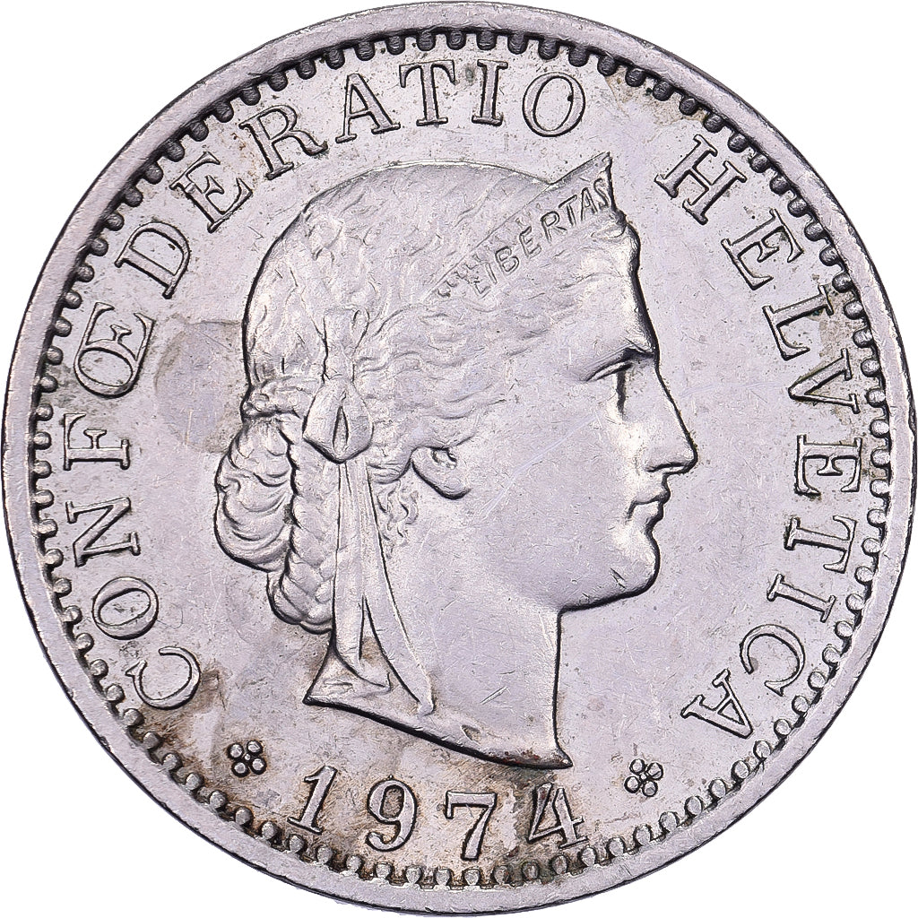 Svizzera, 20 Rappen, 1974, Bern, Rame-nichel, BB, KM:29a