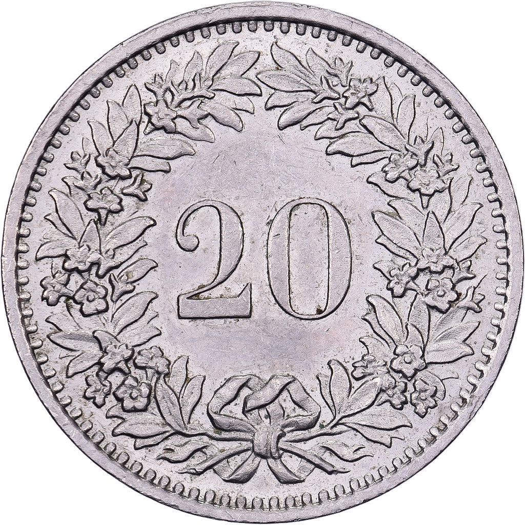 Svizzera, 20 Rappen, 1974, Bern, Rame-nichel, BB, KM:29a