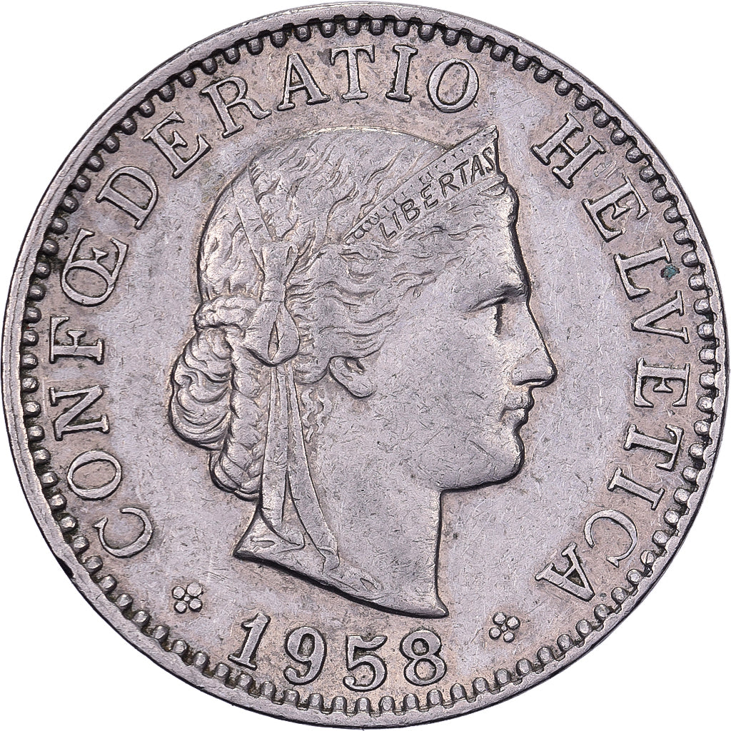 Svizzera, 20 Rappen, 1958, Bern, Rame-nichel, BB, KM:29a