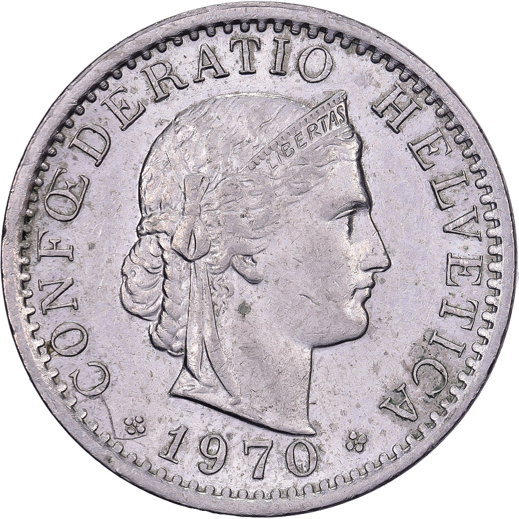 Schweiz, 20 Rappen, 1970, Bern, Kupfer-Nickel, SS, KM:29a