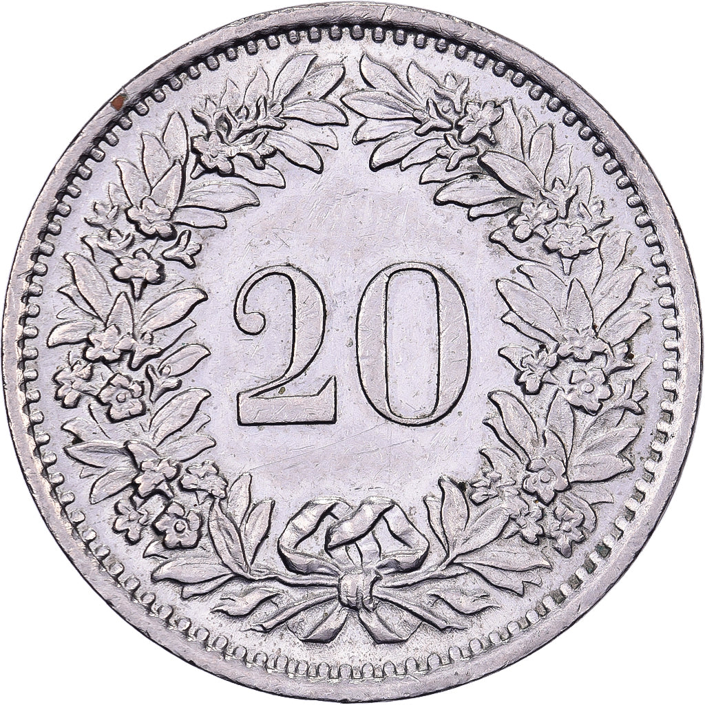 Schweiz, 20 Rappen, 1970, Bern, Kupfer-Nickel, SS, KM:29a
