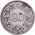 Suíça, 20 Rappen, 1921, Bern, Níquel, EF(40-45), KM:29