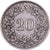 Svizzera, 20 Rappen, 1943, Bern, Rame-nichel, BB, KM:29a