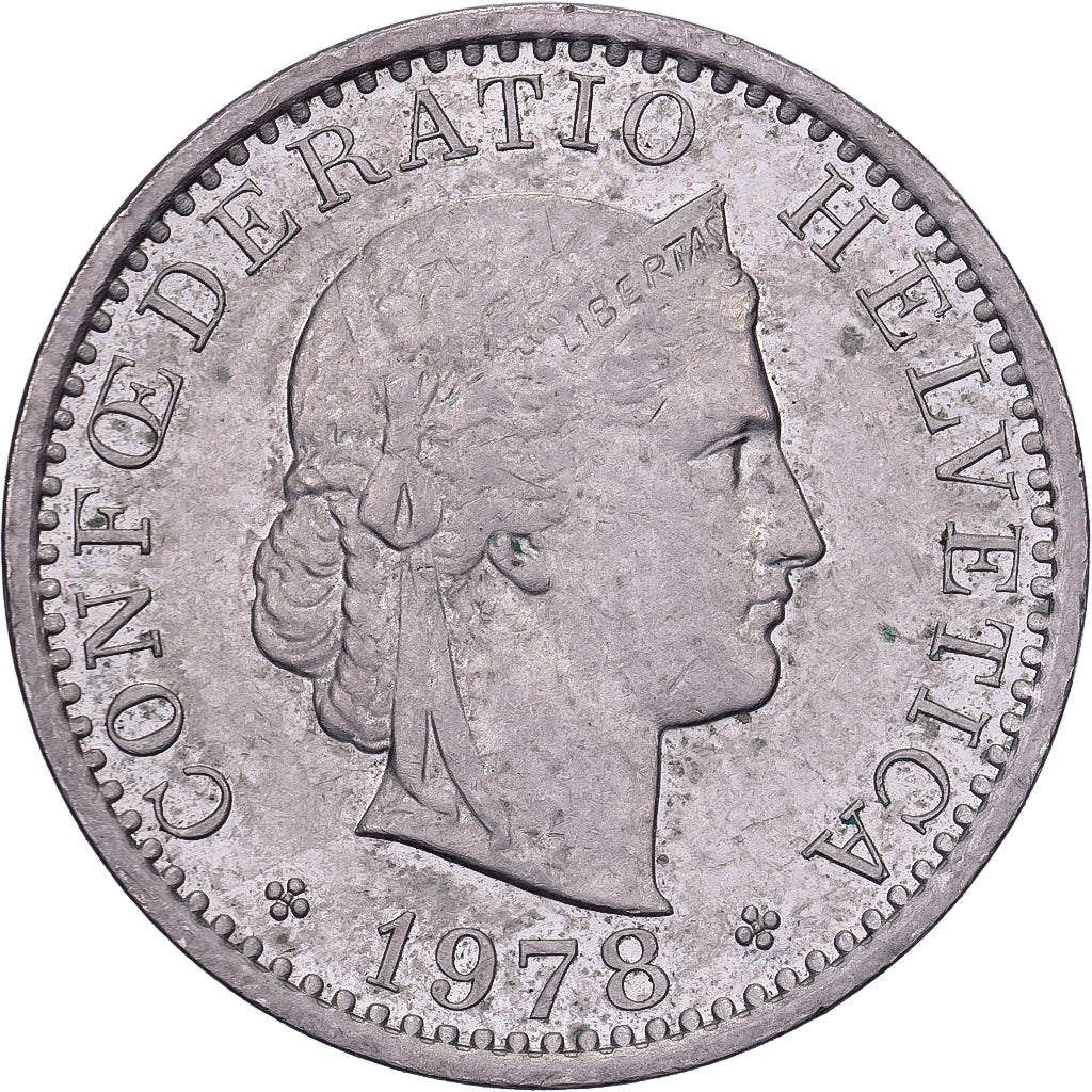 Suiza, 20 Rappen, 1978, Bern, Cobre - níquel, MBC, KM:29a