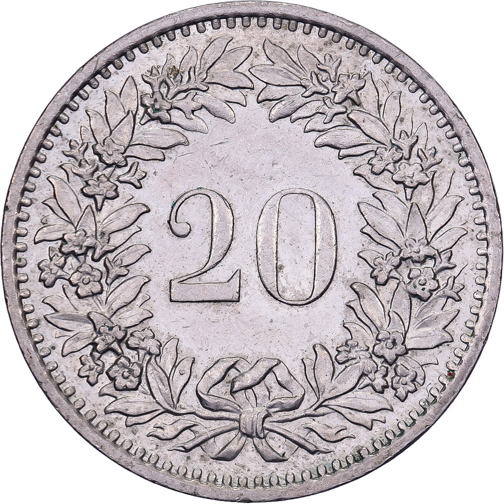 Suiza, 20 Rappen, 1978, Bern, Cobre - níquel, MBC, KM:29a