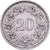Svizzera, 20 Rappen, 1954, Bern, Rame-nichel, BB, KM:29a