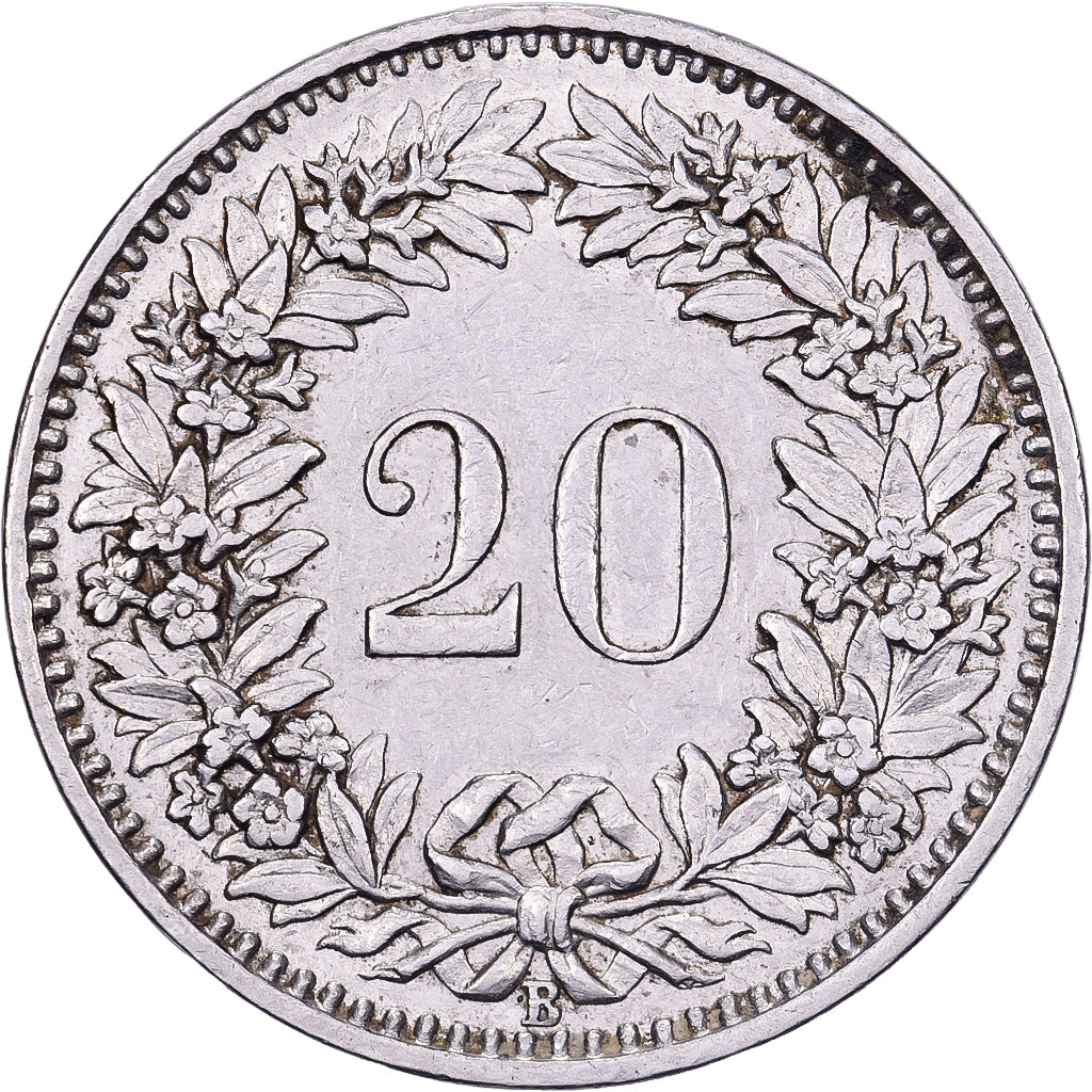 Suiza, 20 Rappen, 1938, Bern, Níquel, MBC+, KM:29