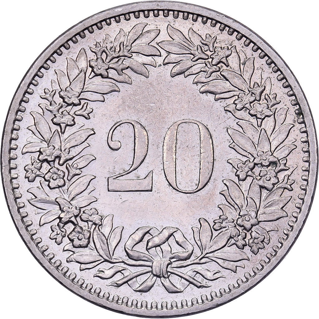 Svizzera, 20 Rappen, 1974, Bern, Rame-nichel, BB+, KM:29a