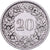 Svizzera, 20 Rappen, 1919, Bern, Nichel, BB, KM:29