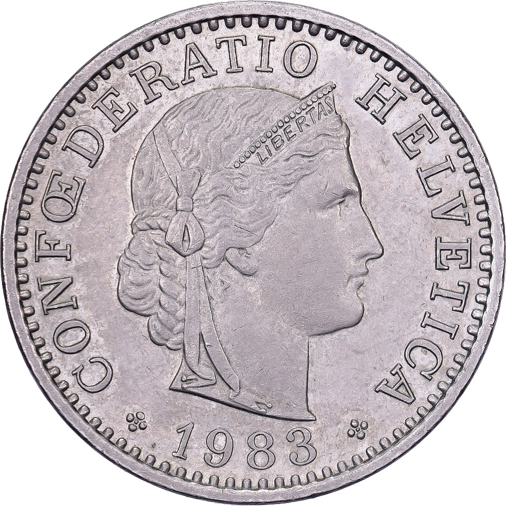 Suiza, 20 Rappen, 1983, Bern, Cobre - níquel, MBC+, KM:29a