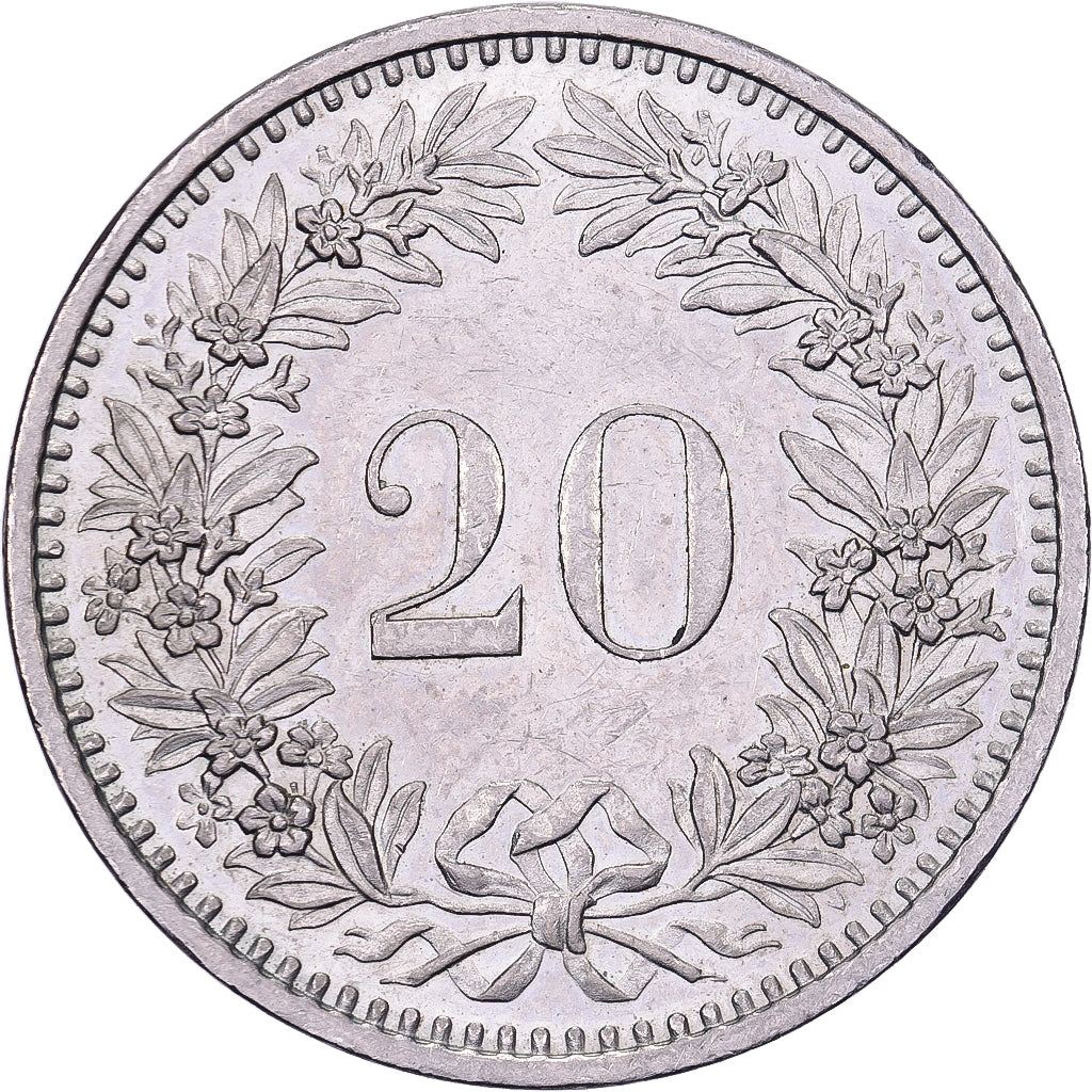 Suiza, 20 Rappen, 1983, Bern, Cobre - níquel, MBC+, KM:29a