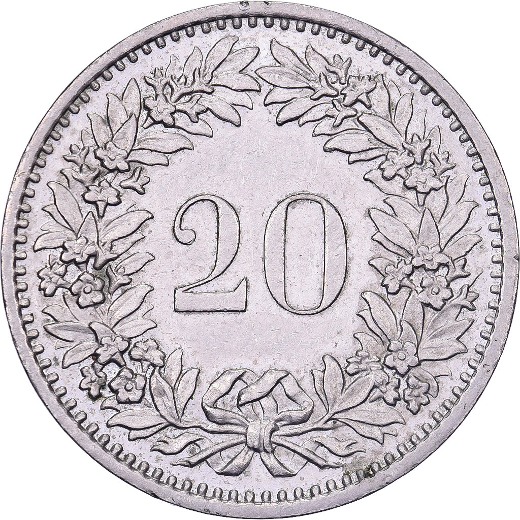 Svizzera, 20 Rappen, 1980, Bern, Rame-nichel, BB+, KM:29a