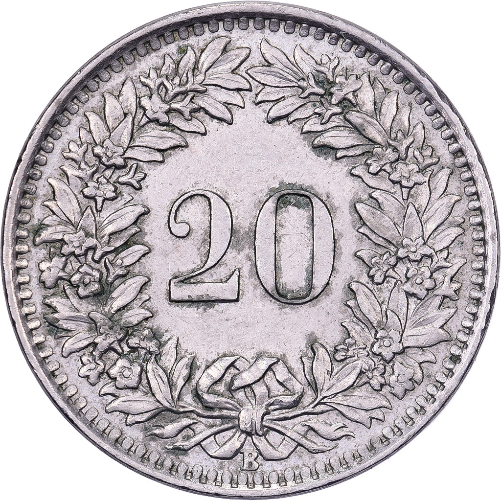 Switzerland, 20 Rappen, 1964, Bern, Copper-nickel, EF(40-45), KM:29a