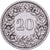 Svizzera, 20 Rappen, 1908, Bern, Nichel, MB+, KM:29