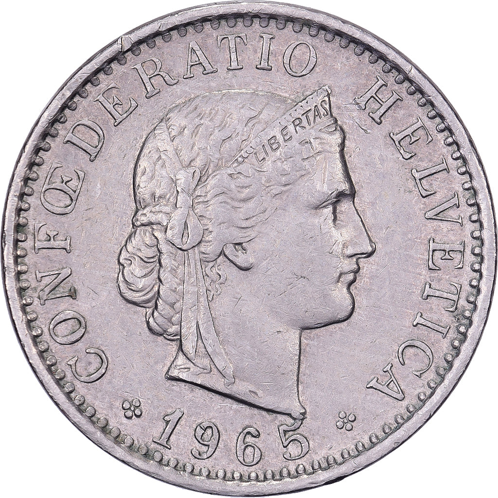 Svizzera, 20 Rappen, 1965, Bern, Rame-nichel, BB, KM:29a