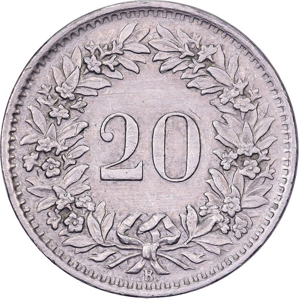 Svizzera, 20 Rappen, 1965, Bern, Rame-nichel, BB, KM:29a