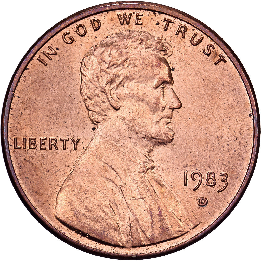 Estados Unidos, Cent, Lincoln, 1983, U.S. Mint, Cobre chapado en cinc, EBC