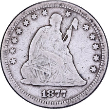 Stati Uniti, Quarter, Seated Liberty, 1877, U.S. Mint, Argento, MB, KM:A98