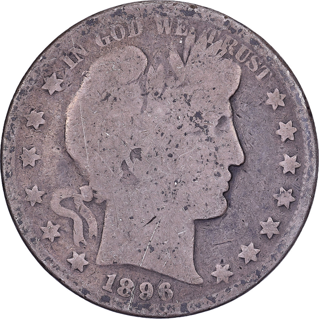 États-Unis, Half Dollar, Barber, 1896, U.S. Mint, Argent, B, KM:116