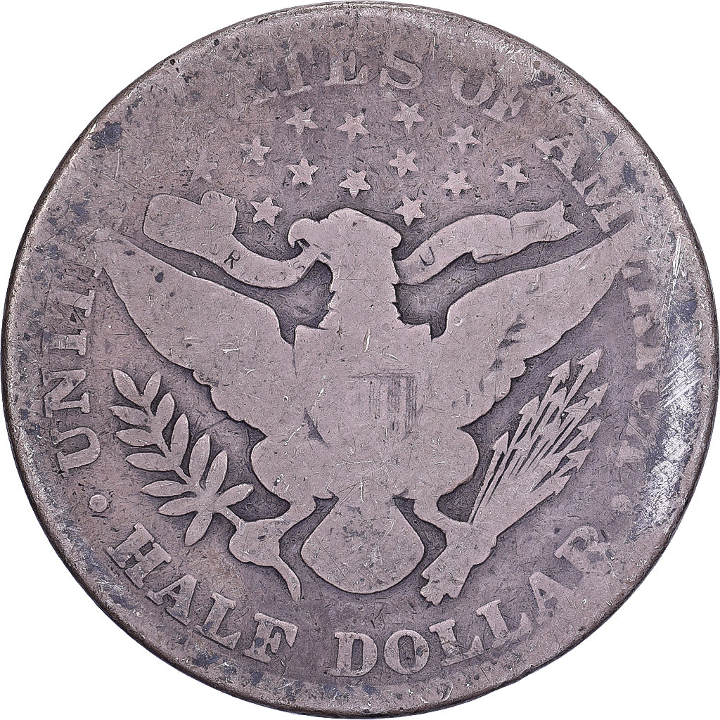 États-Unis, Half Dollar, Barber, 1896, U.S. Mint, Argent, B, KM:116