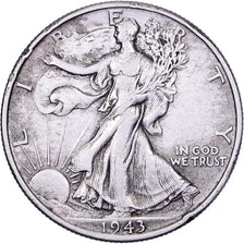 USA, Half Dollar, Liberty Walking, 1943, U.S. Mint, Srebro, EF(40-45), KM:142