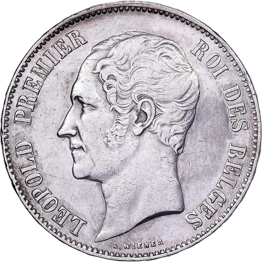 Bélgica, Leopold I, 5 Francs, 5 Frank, 1865, Brussels, Plata, MBC, KM:17