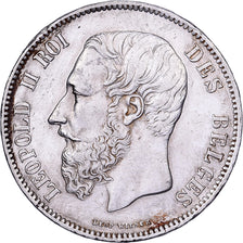 Belgium, Leopold II, 5 Francs, 5 Frank, 1870, Brussels, Silver, EF(40-45), KM:24