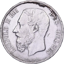Belgium, Leopold II, 5 Francs, 5 Frank, 1874, Brussels, Silver, VF(30-35), KM:24