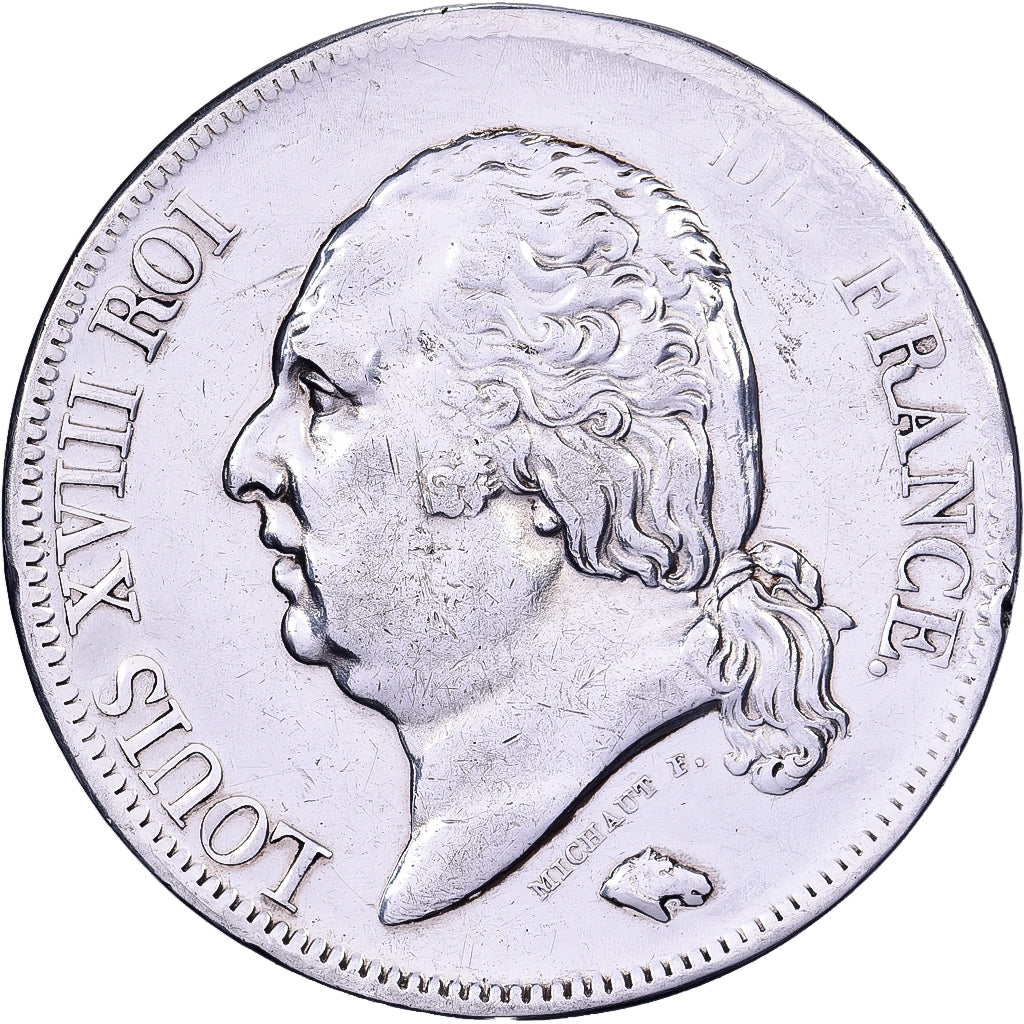 Frankrijk, Louis XVIII, 5 Francs, 1820, Paris, Zilver, ZF+, Gadoury:614