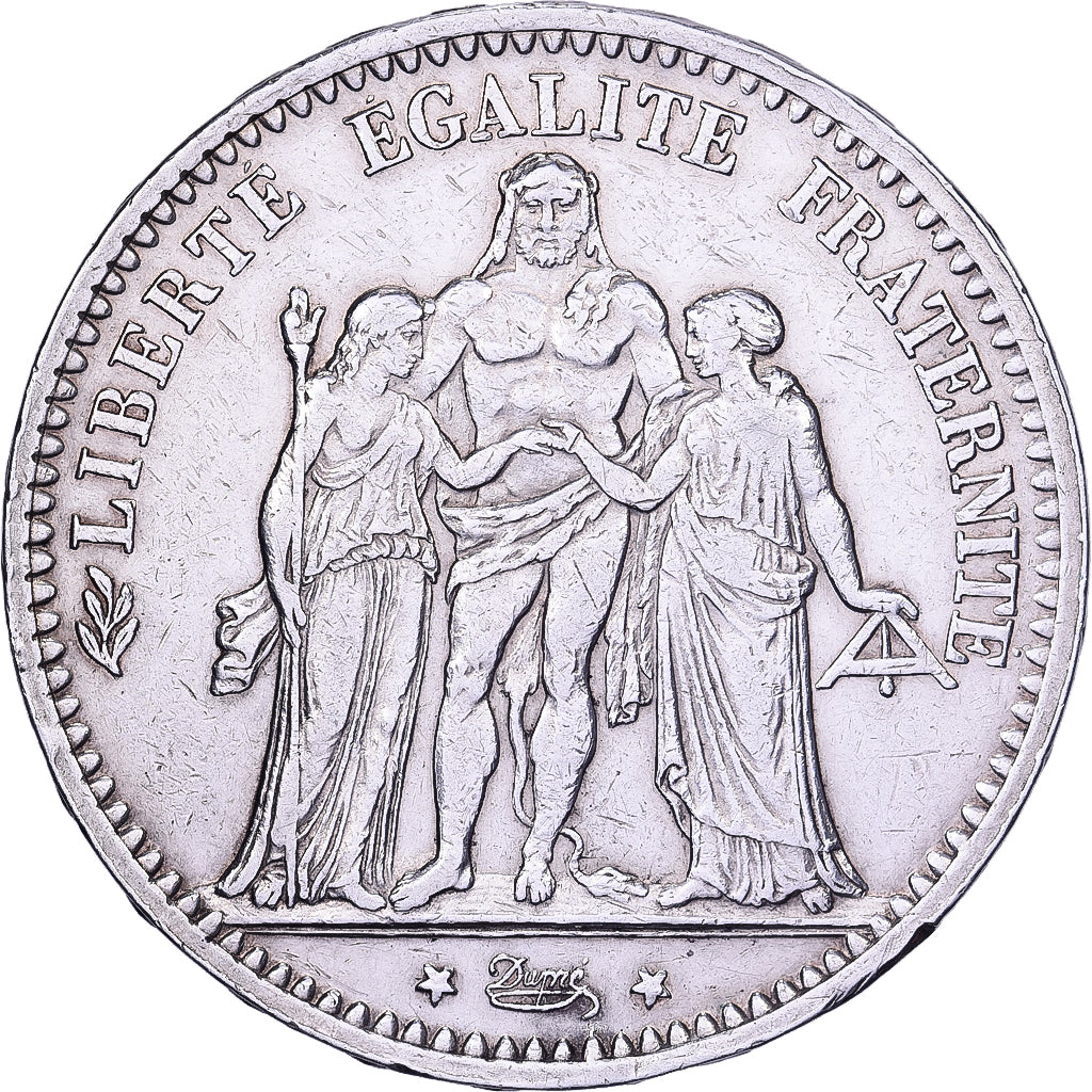 France, 5 Francs, Hercule, 1873, Paris, Silver, EF(40-45), Gadoury:745a