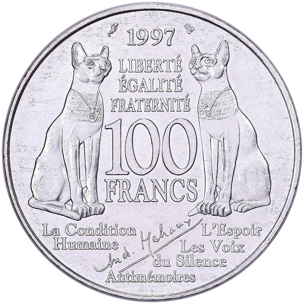 Francia, 100 Francs, André Malraux, 1997, Argento, SPL-, Gadoury:954, KM:1188
