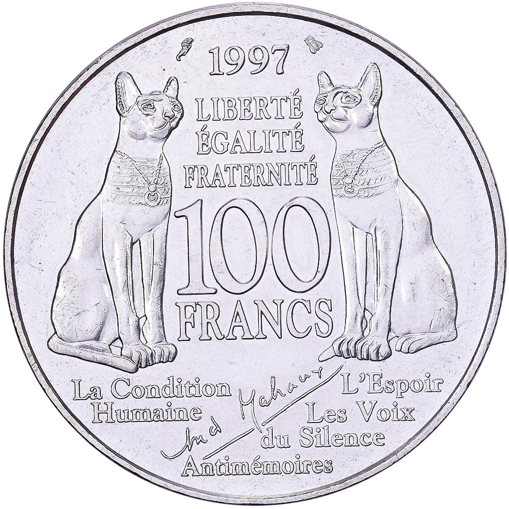 Frankreich, 100 Francs, André Malraux, 1997, Silber, VZ, Gadoury:954, KM:1188