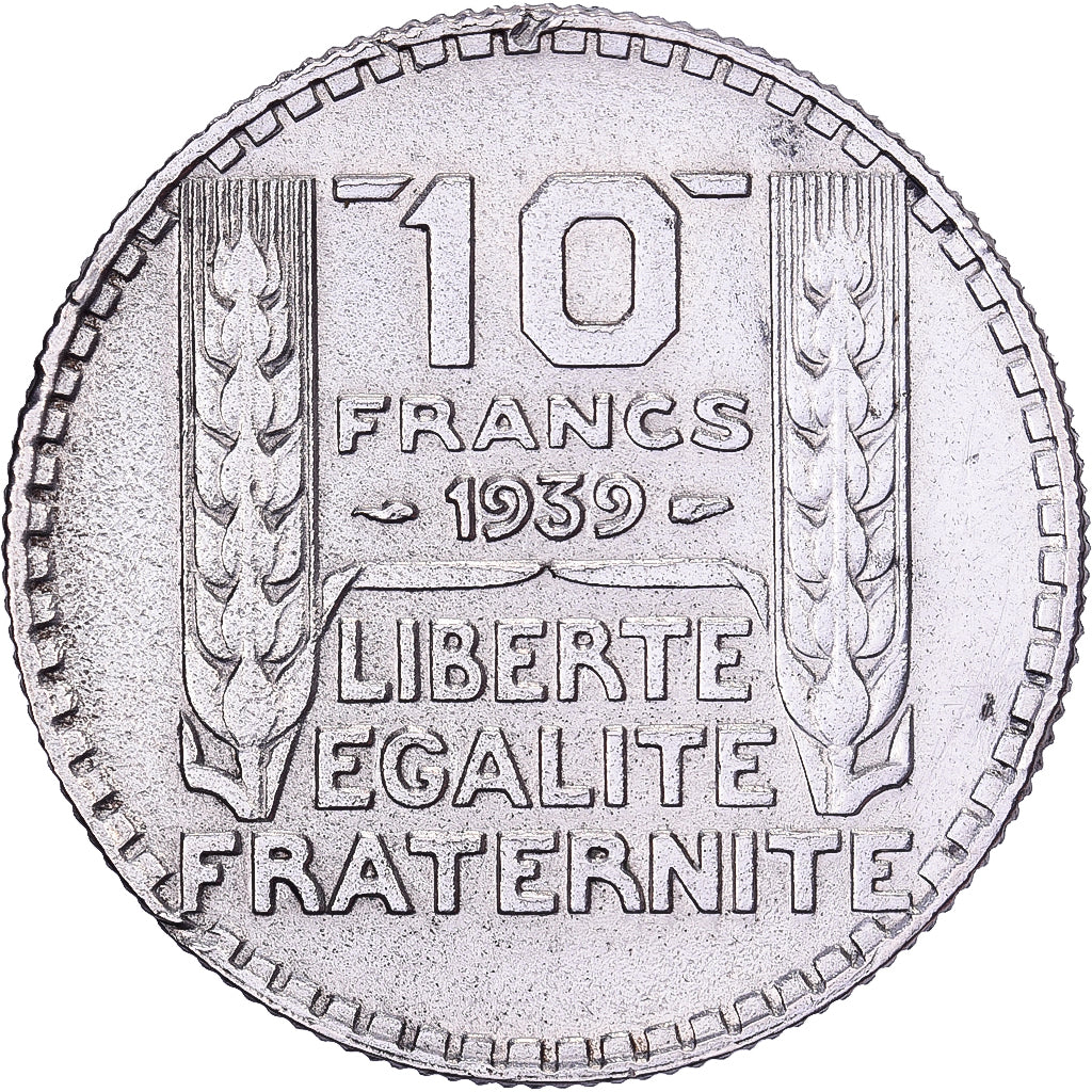 França, 10 Francs, Turin, 1939, Paris, Prata, EF(40-45), Gadoury:801, KM:878