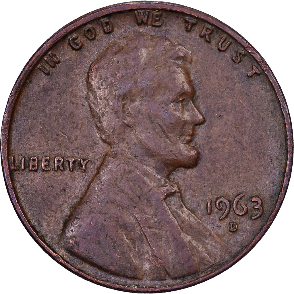 Vereinigte Staaten, Cent, Lincoln, 1963, U.S. Mint, Messing, SS, KM:201