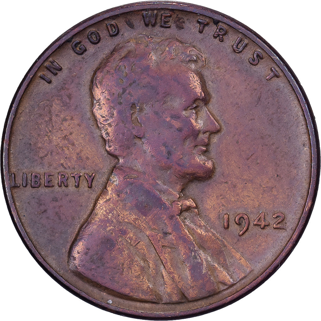 United States, Cent, Lincoln, 1942, U.S. Mint, Bronze, EF(40-45), KM:132
