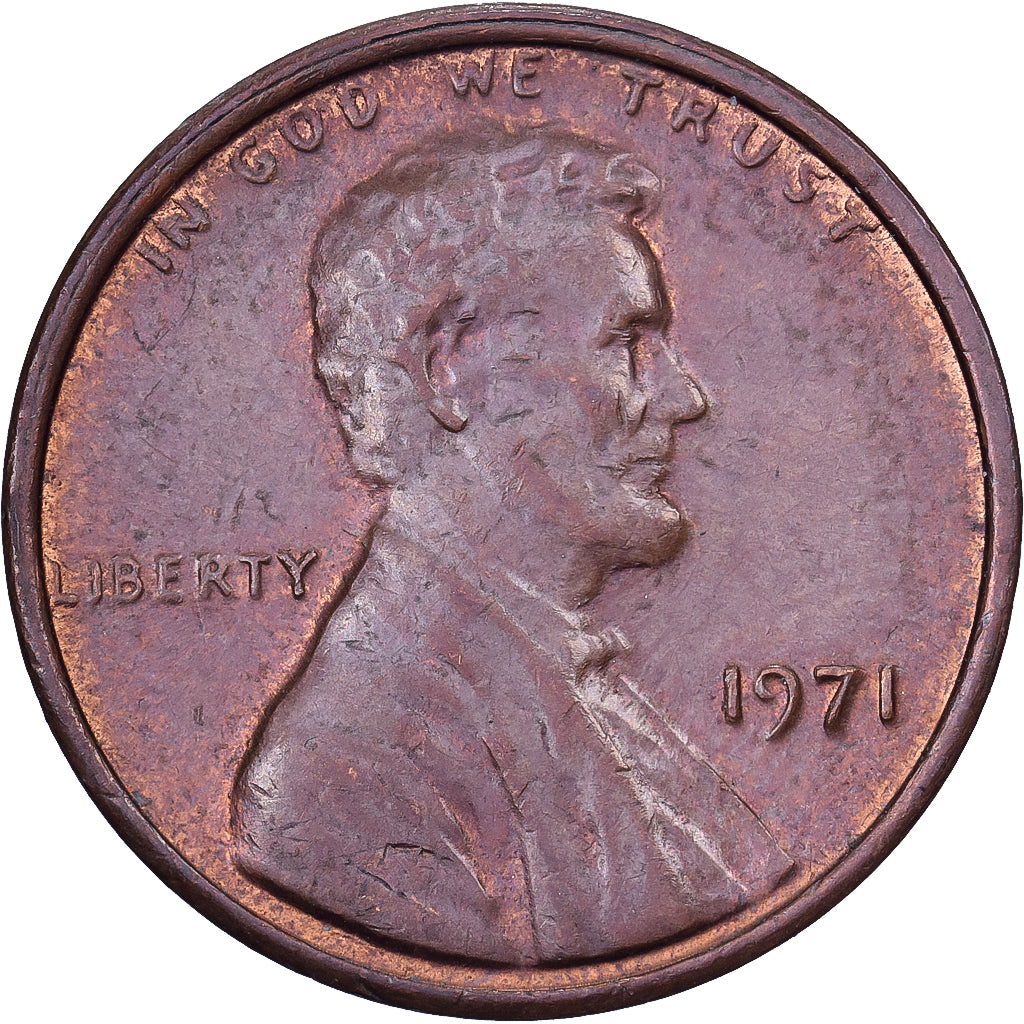 Verenigde Staten, Cent, Lincoln, 1971, U.S. Mint, Tin, ZF+, KM:201