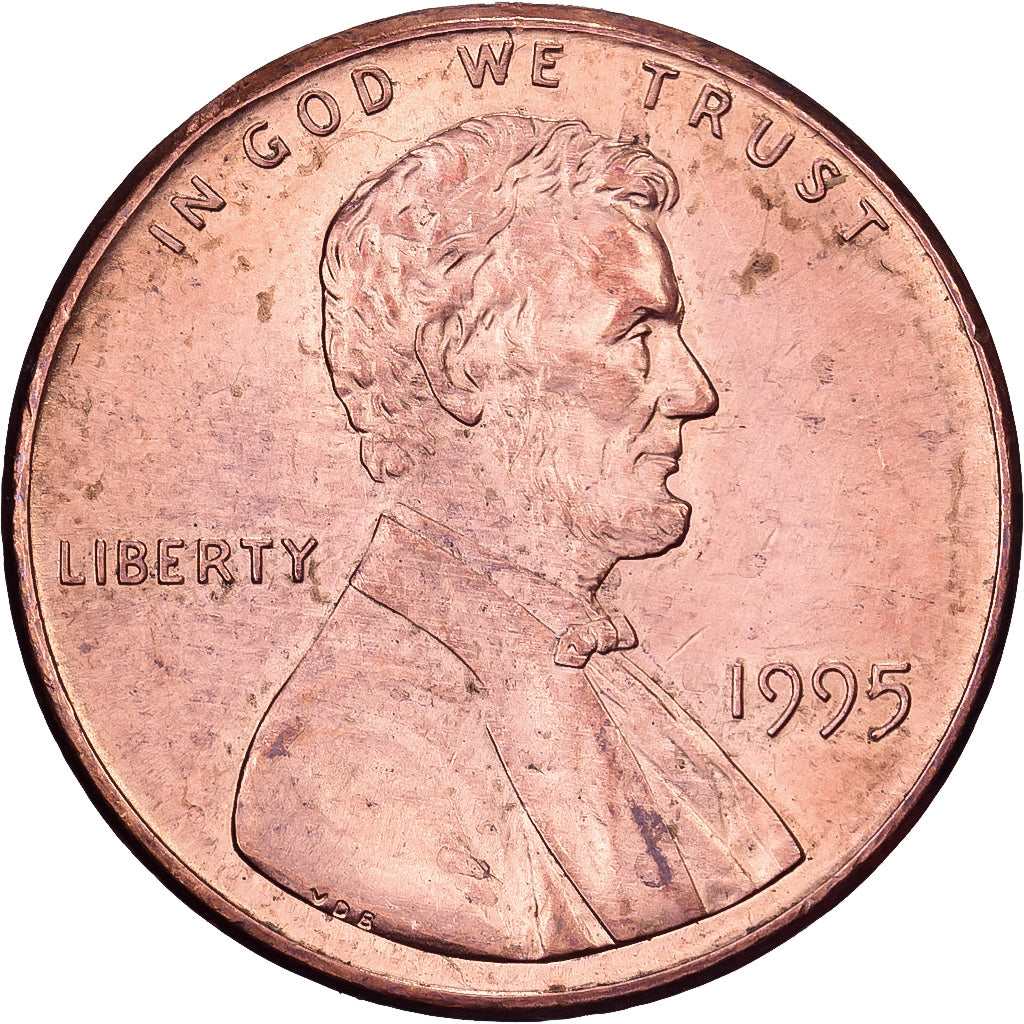 Estados Unidos, Cent, Lincoln, 1995, U.S. Mint, Cobre chapado en cinc, EBC
