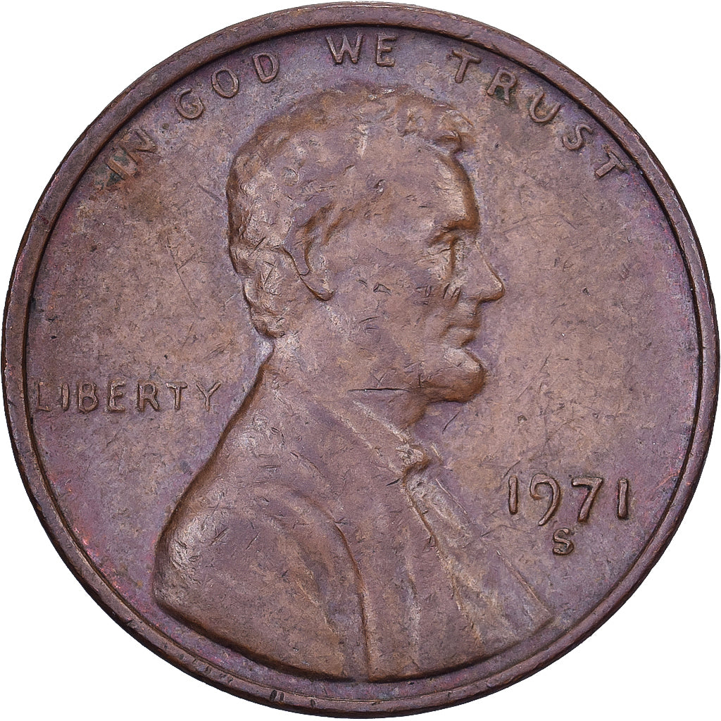 Stati Uniti, Cent, Lincoln, 1971, U.S. Mint, Ottone, BB, KM:201