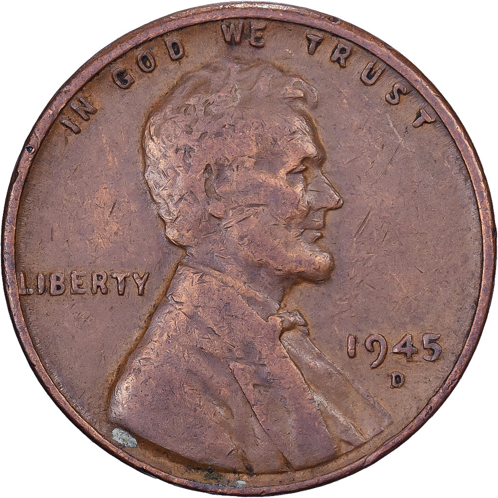 Vereinigte Staaten, Cent, Lincoln, 1945, U.S. Mint, Messing, SS, KM:A132