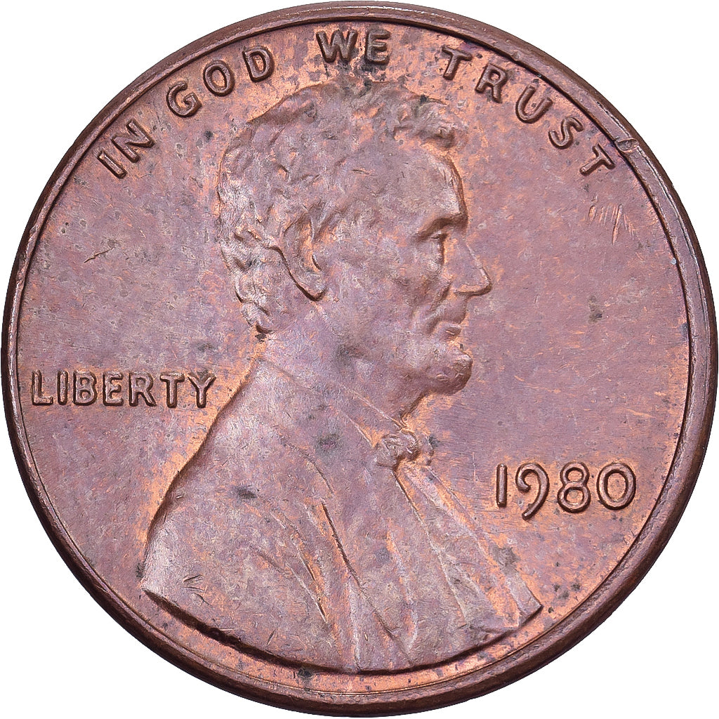 Verenigde Staten, Cent, Lincoln, 1980, U.S. Mint, Tin, ZF, KM:201